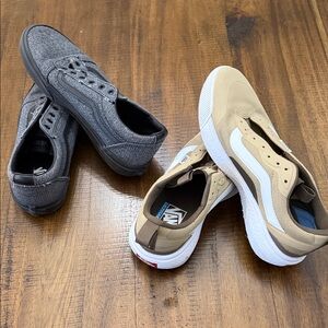 Vans Kids Slip-On Sneakers - Tan and Black